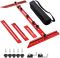 Stair Tread Template Tool – Stair Tread Gauge Jig, Aluminum Alloy Measuring and Scribe Tool for Accurate Angle, Depth, and Length Measurement of Stairs, Risers, and Partitions