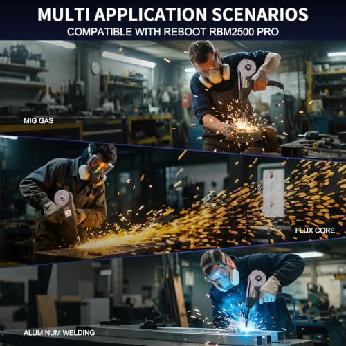 Reboot MIG Welder Spool Gun 10ft LBT150,150Amp MIG Aluminum Welding Torch Works for RBM2500D PRO/RBM2500D MAX (Please verify the model before purchase) Euro Central Connector