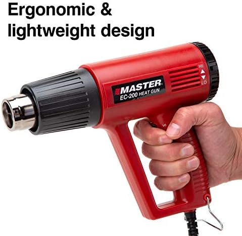 Master Appliance EC-200K Variable Temperature Heat Gun Kit, Heat Gun for Wire Connectors, Heat Gun Kit for Paint Stripping, 120V, 10 Amps, 1200W - USA Company