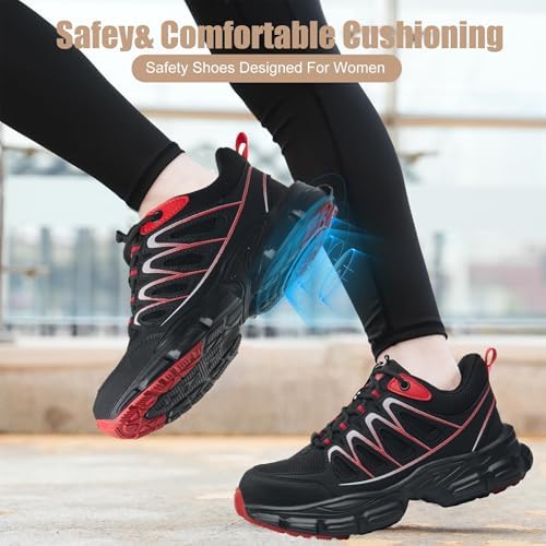 Hogent Steel Toe Shoes for Men Women - Non Slip & Lightweight Work Shoes