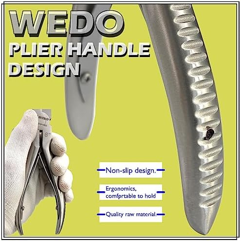 WEDO Long Nose Pliers,Stainless Steel Needle Nose Pliers,Spring Loaded,Length 165mm(6.5"),Precision Extra Long Needle Nose Plier with Wire Cutters,Corrosion Resistant,Comfort Grip Handles