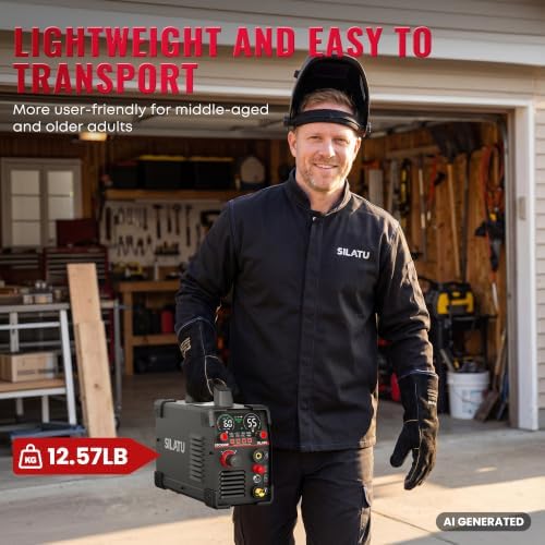 SILATU 55A Plasma Cutter, HF Non-Touch Pilot Arc Plasma Cutter Machine, 7/10″ Max Cut 9/16″ Clean Cut, Portable 110/220V Dual Voltage IGBT Inverter Digital Display, PT/2T/4T for Beginners DIY (Black)