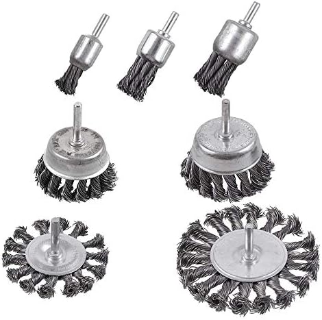 Rocaris 7Pcs Twist Knot Wire Wheel Brush for Drill for Rust Removal