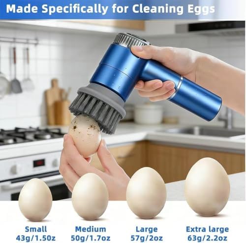 Cordless Electric Spin Scrubber with 5 Brush Heads, 3-Speed Cleaning Brush