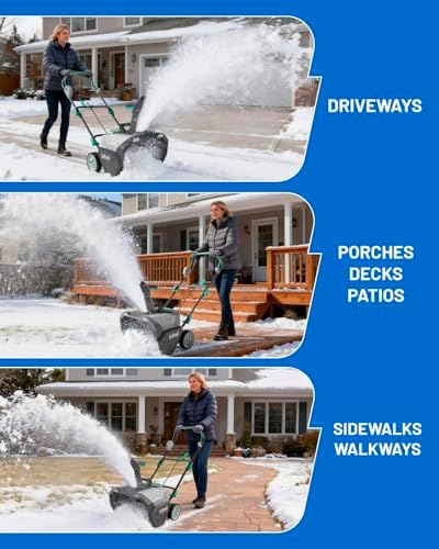 Litheli 2x20V Cordless Snow Blower, 20'' Brushless Electric Snow Thrower with Wheels, 180° Adjustable Chute, LED Lights, Battery & Charger Included, Heavy Duty for Driveway Patio