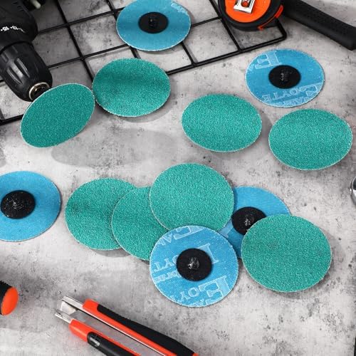 Newwiee 150 Pcs 3 Inch Sanding Discs 60 Grit 3 Inch Twist Lock Grinding Disc Zirconia Quick Change Lock Grinder Sanding Discs for Surface Prep Strip Grind Polish Finish Burr Rust Paint Removal