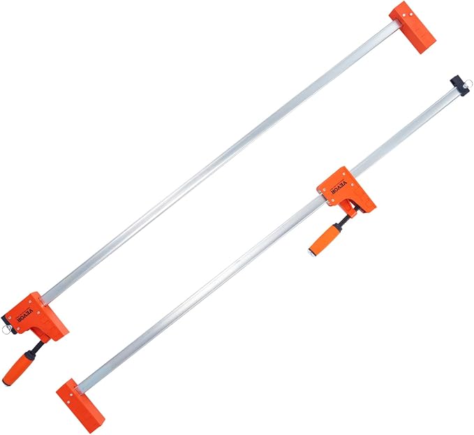 VEVOR Bar Clamps for Woodworking, 2-Pack 50" Parallel Clamp Set, F Clamp with 1100 lbs Load Limit, Even Pressure, High-strength Plastic and Carbon Steel, Wood clamps for Woodworking Metal Working | For Wood or Metal Working, 1100 lbs Load Limit, Large ...