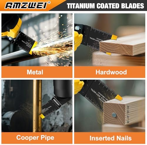 AMZWEI 100PCS Professional Multitool Blade Kits Metal, Wood Cutting
