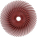 Dedeco Sunburst Radial Bristle Discs 12-Pack - 4" Curved - 3/8" Arbor - Red 220 Grit (Standard) - Aluminum Oxide for Polishing & Finishing