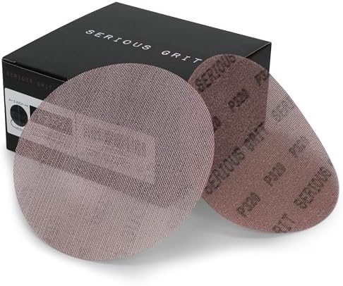 Serious Grit - 6-Inch P320 Grit Ceramic Mesh Sanding Discs - 50 Pack
