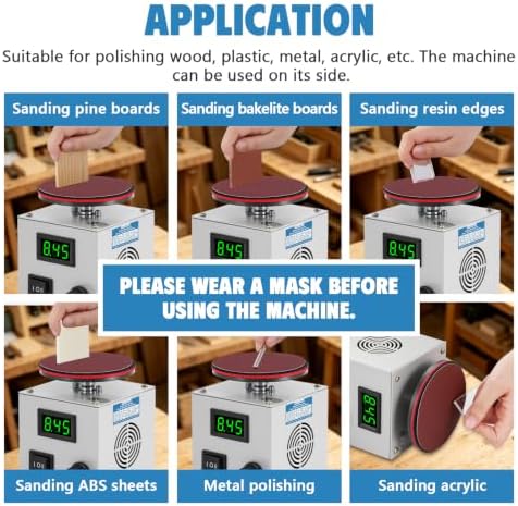 MXBAOHENG Mini Disc Sander Electric Bench Sanding Machine w/ 40 Sandpapers