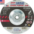 United Abrasives-SAIT 20076 A24R General Purpose/Long Life Grinding Wheel (Type 27/Depressed Center) 6" x 1/4" x 5/8-11", 10-Pack