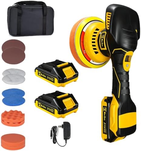 Cordless Car Buffer Polisher Kit 6" with 21V 2×2.0Ah Batteries