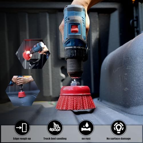 POLIWELL 2 Pack 4 Inch Abrasive Nylon Bristle Cup Brush