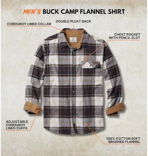 Legendary Whitetails Mens Flannel Long Sleeve Button Down 100% Cotton Shirt
