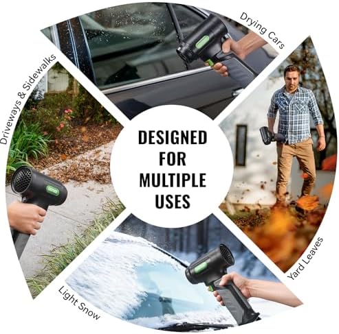 Handheld Cordless Turbo car Dryer，756w 1200g Turbo air Blower for Drying Cars, Electric Leaf Blower for Patio/Lawn/Garage/Snow, 8×3000mah Battery w/USB-c Fast Charging, Lightweight & Portable