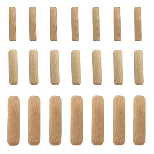 Medsuo 21pcs Wooden Dowels Assorted M6 M8 M10 Hard Wood Grooved Plugs Furniture Woodwork Pin Craft for Grooved, Craft, DIY, Carpentry (6mm 8mm 10mm)