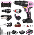 TEENO Brushless Power Tool Combo Kit, 6-in-1 Cordless Interchangeable Multi-Tool Set (Drill, Impact Wrench, Oscillating Tool, Reciprocating & Chain Saws, Sander), 3Ah Battery, USB Adapter & Hard Case