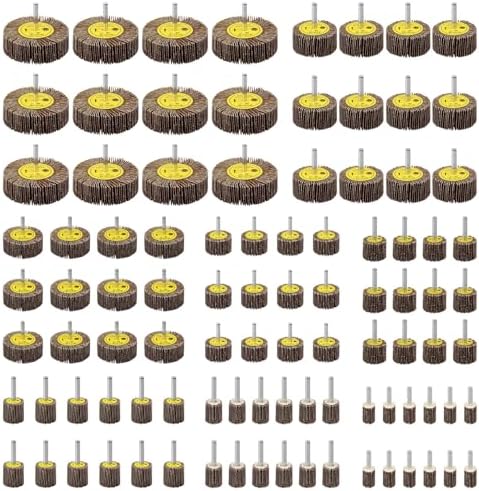 Rocaris 96 Pack 1/4" 80 Grit Abrasive Flap Wheel Sander Set