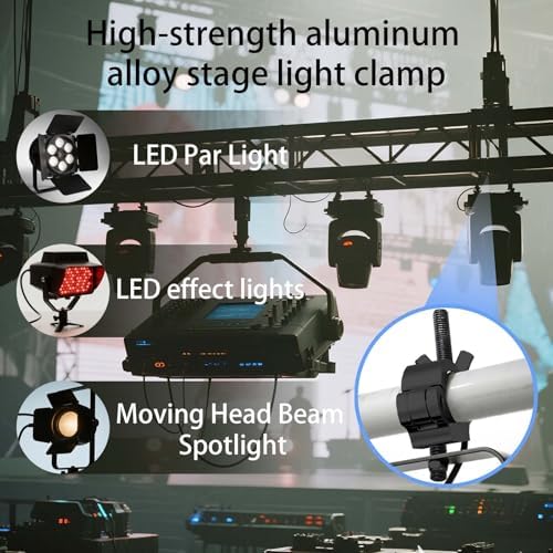Black Lights Stage Accessories, O Clamp Dj Light Pole Clamp Quick Release Truss, 40mm-52mm Half Coupler Hanging Bracket Stage Moving Head Light Hooks