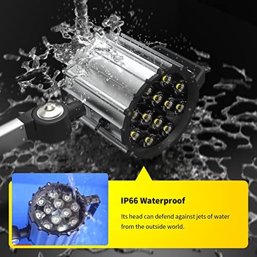 Led Waterproof Machine Work Light, Multipurpose Adjustable Angle Aluminum Alloy Long Arm for Lathe CNC Milling Drill Press and Workbench, AC 110~240V with US Plug