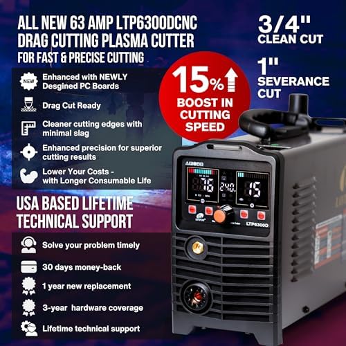 LTP6300DCNC 63A CNC Drag-Cut Blowback Plasma Cutter 110V/220V