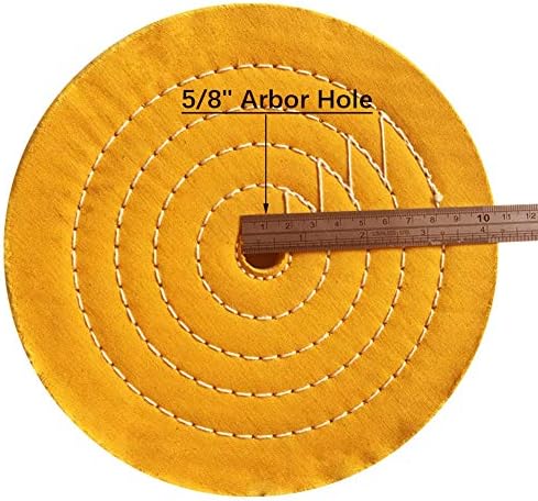 SCOTTCHEN Buffing Polishing Wheel Yellow 8 inch (50 Ply) for Bench Grinder 5/8" Arbor Hole - 1pcs