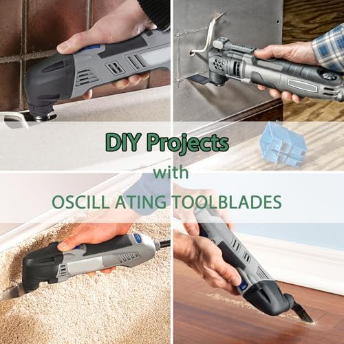 AIFICUT 20 PCS Titanium Oscillating Saw Blades,Universal Multitool Blades for Metal Nails Hard Material and Wood Plastic,Multi Tool Blades Kits Fit Dewalt Bosch Milwaukee Ryobi