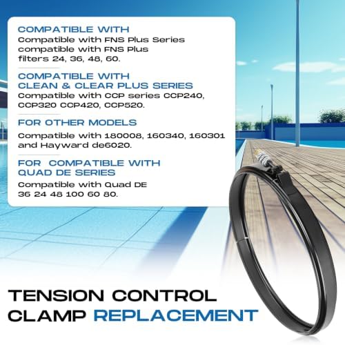 JaGely 190003 Pool Filter Tension Control Clamp Kit Compatible with Pentair, Fns Plus, Clean and Clear Plus with 194997 Machined Nut Replacement and 53108900 Spring Barrel Nut Part for Pool Spa Filter