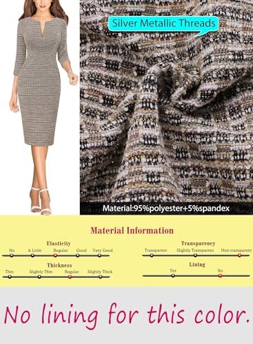 VFSHOW Womens Work Business Office Zipper Up Slim Bodycon Sheath Dress
