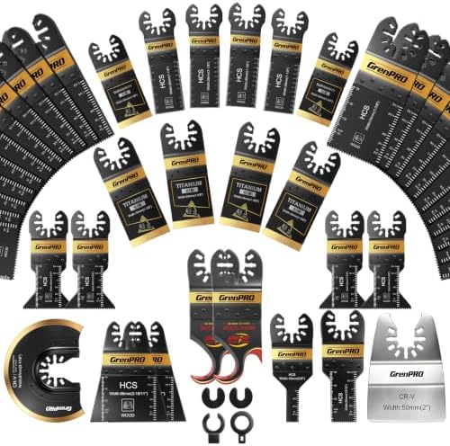 GRENPRO 42-Piece Oscillating Blade Kit for Wood & Plastic Cutting