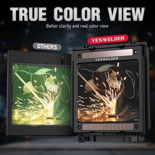 YESWELDER Auto-Darkening Welding Helmet, 3.94 x 3.66 in True Color View