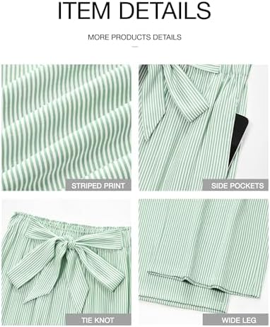 BTFBM Striped Palazzo Pants for Women Fall 2026 Wide Leg Dress Work Pants