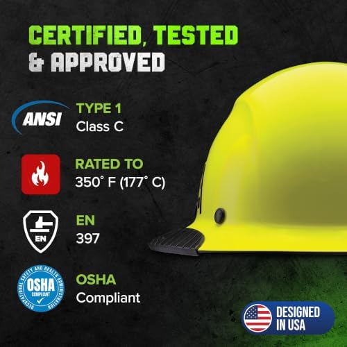 LIFT SAFETY Dax Carbon Fiber Full Brim Hard Hat | Safety/Construction Helmet w/ 6 Point Suspension for Comfort & Impact Protection