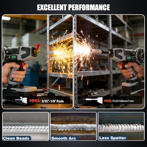 2 in 1 MIG and Stick Welder 250A Portable Handheld- Farm Auto Repair Home