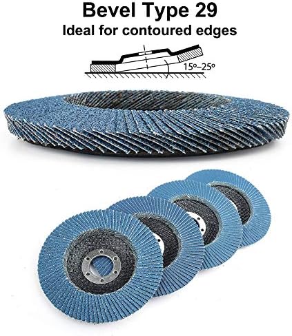 LotFancy 20PCS Flap Discs 4 1/2 for Angle Grinder, Type 29, Premium Zirconia High Density Sanding Disc Grinding Wheels, 40 60 80 120 Grit, 4.5" x 7/8"