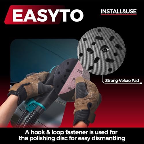 Electric Random Orbital Sander 5mm-350W Powerful Brushless Motor-With 5“/6" Hard Disk and Dust Collector-7 Variable Speed 4000-10000RPM SanderFor Polishing, Scratch Removi,Primary Wood,Panel Processin