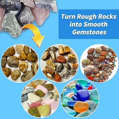 Rock Tumbler Grit Kit - 10LB Rock Polishing Grit & Ceramic Tumbling Media, 4-Step Polish Refill with Plastic Pellets, Polish Up to 70 lbs of Rocks, Compatible with All Rock Tumblers & Polishers | Complete Tumbling Set with Plastic Pellets for Multi-Sta...