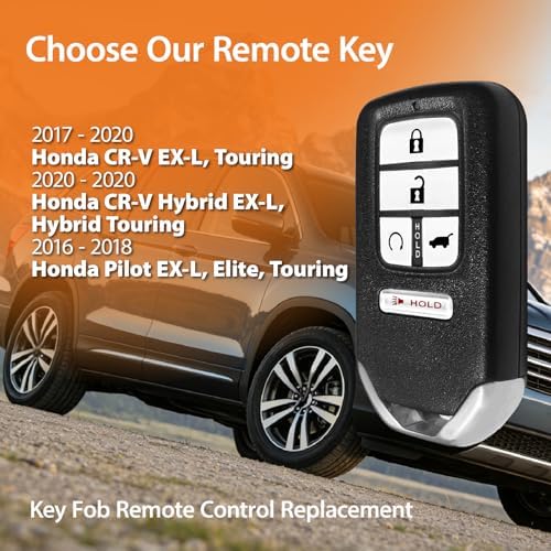 Keyless Key Fob Remote Control Replacement for 2016 - 2020 Honda CR-V EX-L,Pilot EX-L, Elite, Touring Touring KR5V2X V44 433MHz 5 Buttons