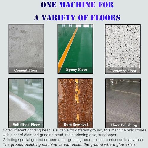 Electric Concrete Floor Grinder Ground Polishing Machine with 20L Vacuum Dust Collector Concrete Surface Grinder 4 Grinding Discs for Old Ground Restoration 220V with Bulit-in Fan