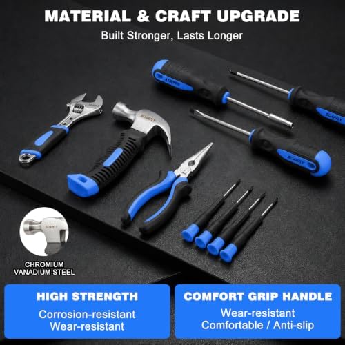 157-Piece Tool Set, 8V Cordless Drill Set, Hand Tool Kit for Men and Women