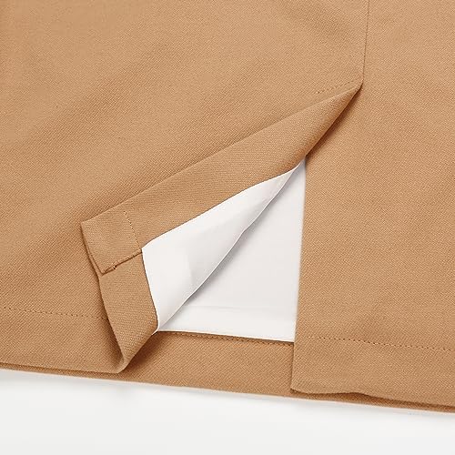IDEALSANXUN Plaid Skirts for Women Fall Winter Knee Length Pencil Wool Skirt with Slit