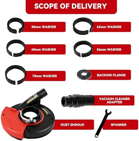 HERZO Universal Surface Grinding Dust Shroud for 7 Inch Angle Grinder Grinding Task