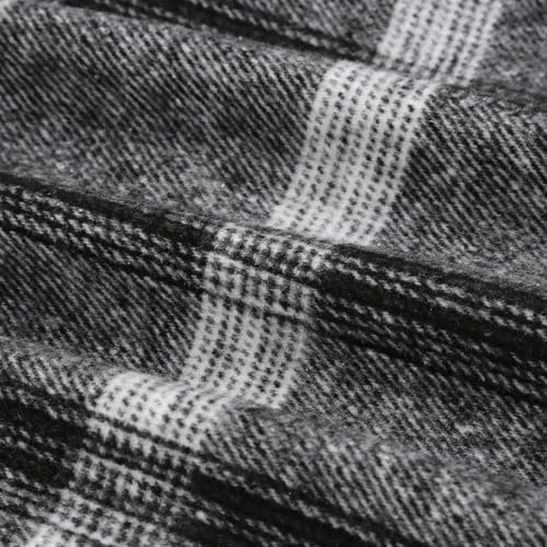 IDEALSANXUN Plaid Skirts for Women Fall Winter Knee Length Pencil Wool Skirt with Slit