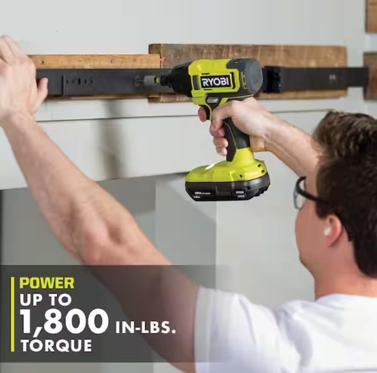 RYOBI Drill Impact Driver Combo Kit 18V ONE+ Cordless 2-Tool Set with Batteries Charger Tool Bag + Gloves