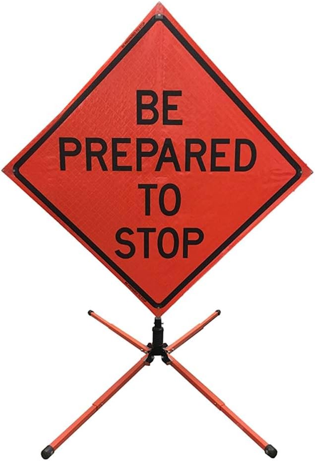 Plasticade Watchdog Steel Compact Single Spring Stand for 36" & 48" Roll-Up Signs, Automotive Grade Steel Spring, Universal Sign Clamp, Extendable and Lockable Legs with Non-Skid Rubber Feet