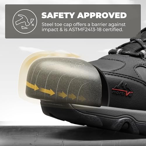 NORTIV 8 Men's Waterproof Steel Toe Work Boots