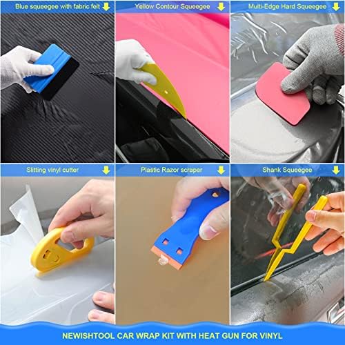 NEWISHTOOL Vinyl Wrap Tool Kit with Heat Gun for Vinyl, Car Wrap Kit