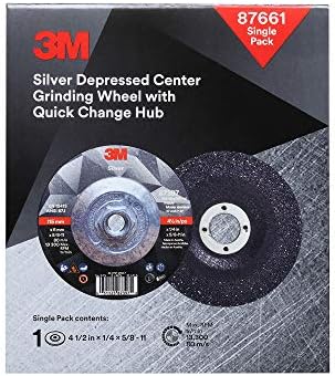 3M Silver Depressed Center Grinding Wheel, 87661, 36+, T27 Quick Change