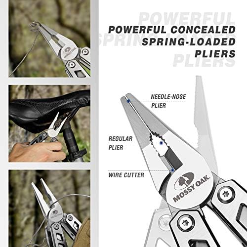 MOSSY OAK 21-in-1 Multitool, Stainless Steel Pliers with Pocket Knife
